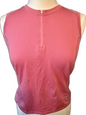 Shebeest Women's Pink Sleeveless Cycling Jersey Size L Large 1/4 Zip